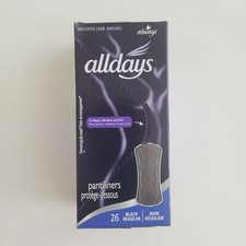NOWE Always Alldays Black Pantiliners Pads Wkładki