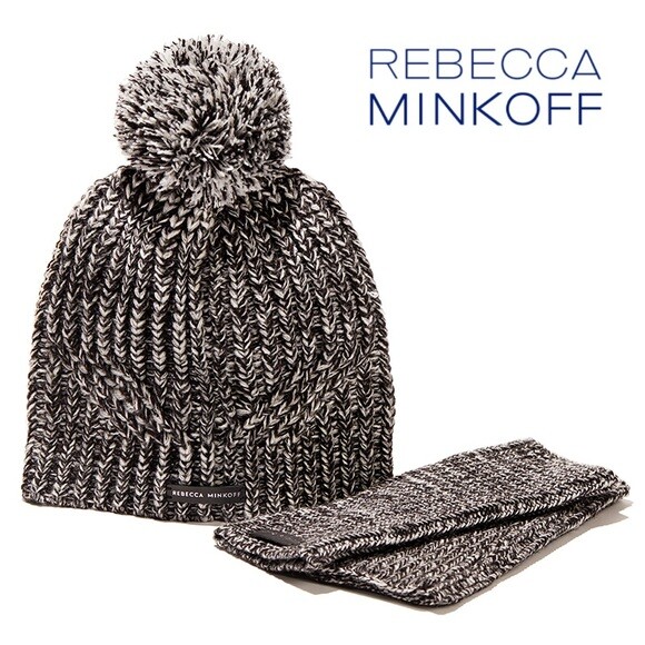 $70 NEW w TAGS Rebecca Minkoff 2 PC SET Marled Beanie  display picture 2