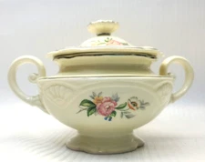 Vintage Homer Laughlin China Sugar Bowl w/Lid - B 48 N8 - Rose Pattern