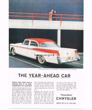 1956 Chrysler Windsor 4-door Sedan 2-tone Automobile Car Vintage Print Ad 1956 Chrysler Windsor 4-door Sedan 2-tone Automobile Car Vintage Print Ad