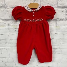 VNTG Vintage Velvet Baby Romper - Size 0-3 Months
