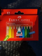 FABER-CASTELL Trójkątna, wodoodporna trójkątna woskowa kreda malowana, 12 szt. kartonowe etui