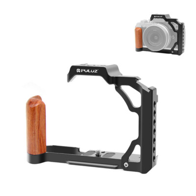 DSLR Camera Cover Cage Metal Stabilizer Rig Protective Wooden Grip