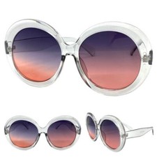 OVERSIZED EXAGGERATED 70s Retro Style SUNGLASSES JUMBO XL Huge Round Gray Frame