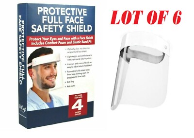 Lot of 6 Optical Protective Full Face Safety Shield Face Mask Pack of 4