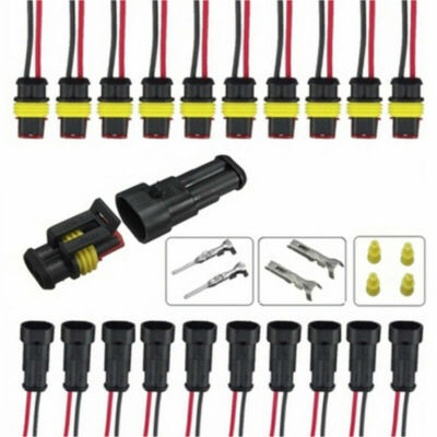 2 Set Connettori Elettrici Auto 5 Pin Impermeabili - Cavi Pre-Cablati 16 AWG Per Moto E Barche - Foto 2