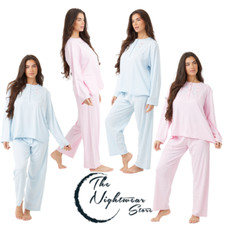 Womens Winter Pyjamas Set Floral Crew Neck Top Pyjama Super Soft Loungewear