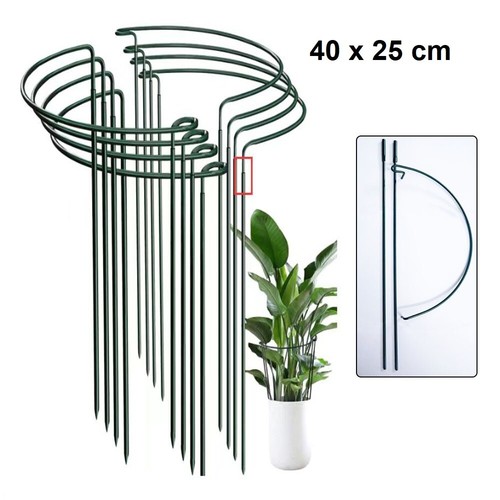 UK 10er Pack abnehmbarer Metall Garten Pflanzenstütze Ring Hoop Bogen halbrunder Pfahl - Bild 17 von 20