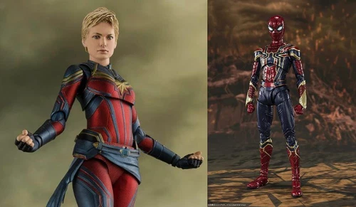 NUEVO JUEGO Bandai S.H.Figuarts Capitana Marvel Vengadores Endgame y Araña de Hierro Japón