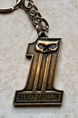 HARLEY-DAVIDSON   PUNISHER SKULL  KEYCHAIN   BRASS  KEY CHAIN