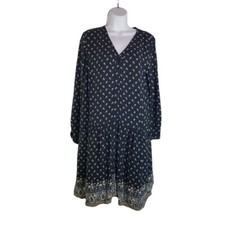 Garnet Hill ditsy floral long sleeve cottagecore drop waist dress 8