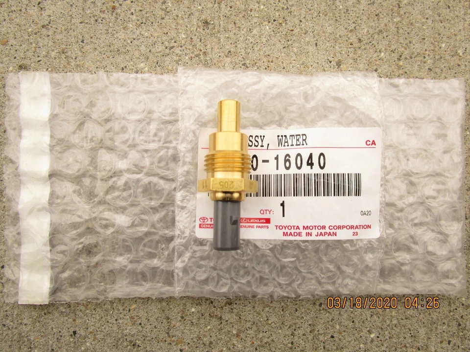 93-97 TOYOTA LAND CRUISER 4,5 L SENSOR TRANSMISOR MEDIDOR DE TEMPERATURA DEL AGUA FABRICANTE DE EQUIPOS ORIGINALES NUEVO Foto 2 de 3