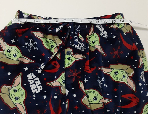 Star Wars BABY YODA & SNOWFLAKES Lounge PAJAMA PANTS Boy's Size Large Holiday - Picture 5 of 7