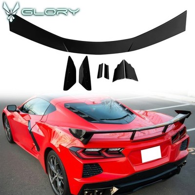 For 20-25 Chevy Corvette C8 Stingray Z51 Trunk Spoiler High Wing Matte Black ABS