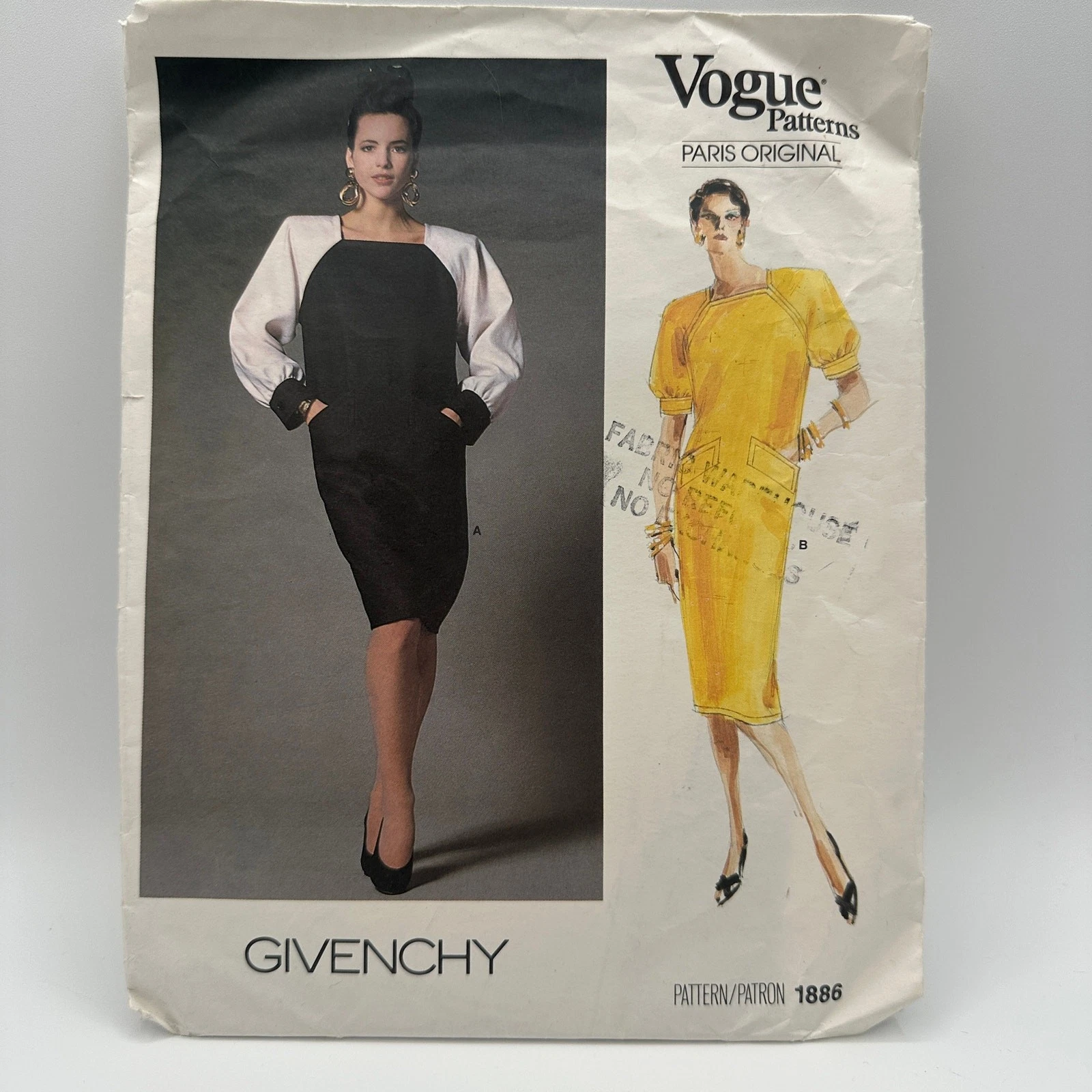 Abito vintage Vogue 1886 Givenchy Misses modello cucito taglia 8