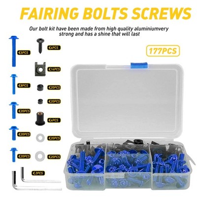 Blue Complete Fairing Bolt Screws Fit For Kawasaki Ninja ZX6R 7R ZX9R ZX12R ZX14