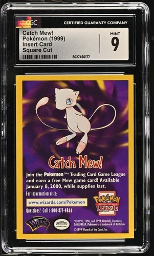 Pokémon 1999 Catch Mew! Square Cut Insert Card CGC 9