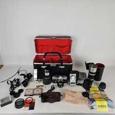Vintage Petri Racer 35mm Camera w/Extra Lens Flash, Lt Meter, Filters and Extras