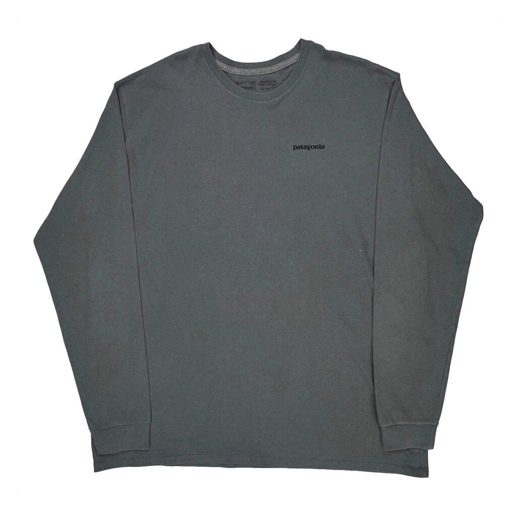Patagonia Long Sleeve T-Shirt - 2XL Gray Cotton