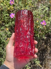 Glass Red Collectible 1950-1959 Time Period Manufactured Vases for