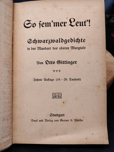 So Sem'mer Leut Antique German Hardback Book Of Poetry 1880's - Picture 5 of 7