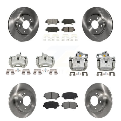 Brake Caliper Rotor And Semi-Metallic Pad Front Rear Kit (10Pc) For Kia Forte GT