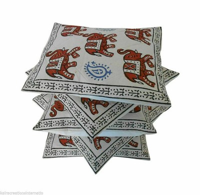 Cushion Cover Indian Handmade 16'' Multicolor Square Throw Pillow Case 5 pcs