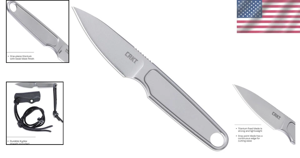 HangTi Titanium Fixed Blade Knife with Kydex Sheath - Image 2 of 4