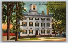 Vintage Linen Postcard Pierce Mansion Portsmouth NH 1799 Historic Home
