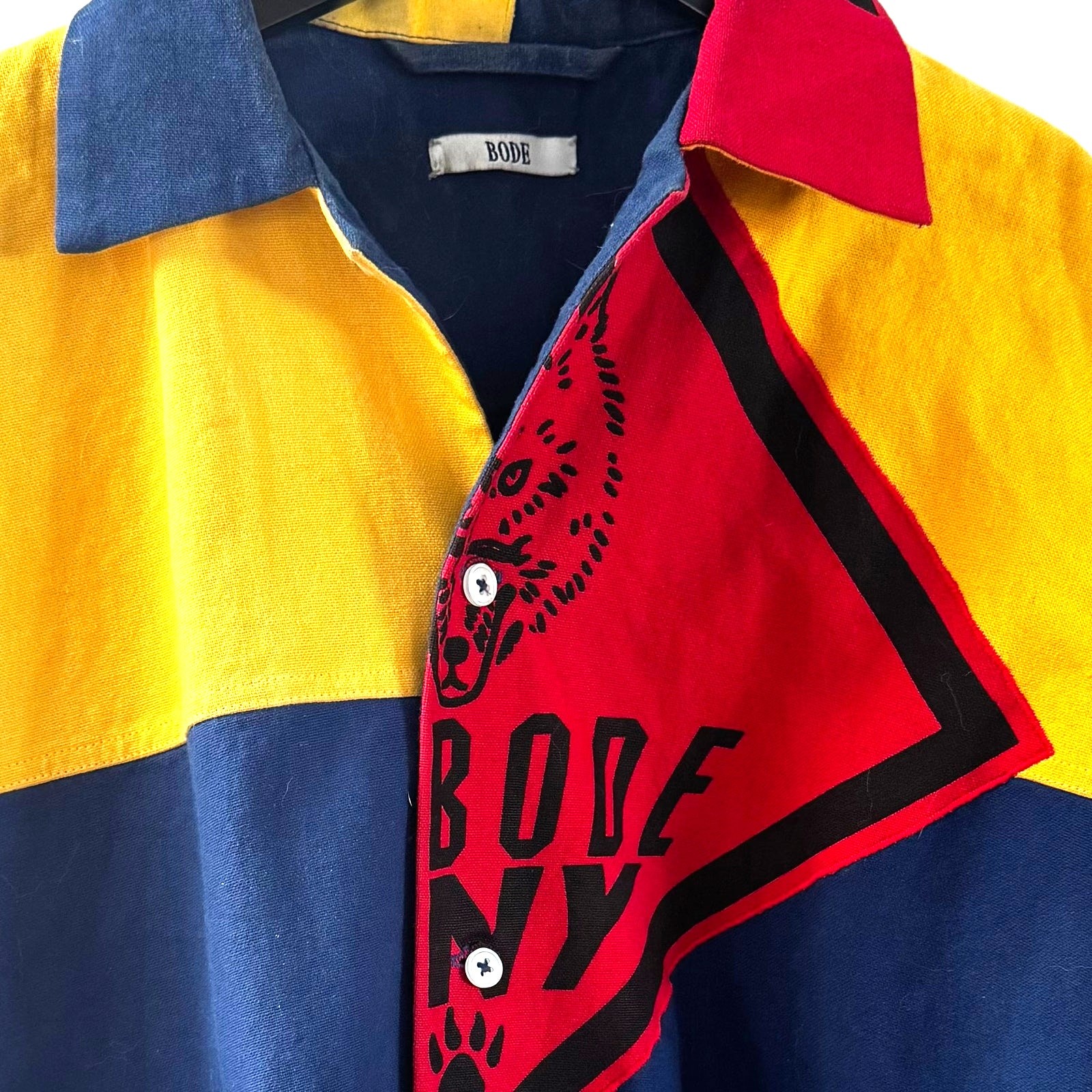 BODE: Men's Scout Patchwork Printed Cotton Shirt … - image 4