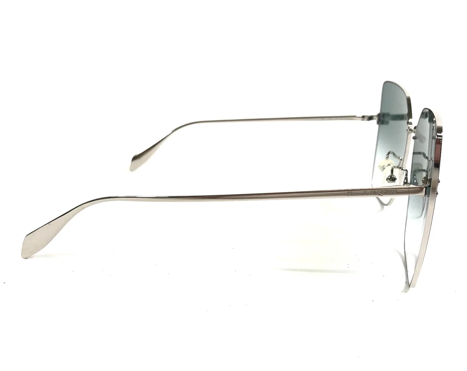 Alexander McQueen Sunglasses AM0342S 004 Silver Frames with Blue Gradient Lenses - Image 3 of 4
