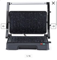 Salter Megastone Health Grill Panini Maker Non-Stick Open Flat 0031
