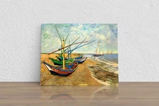 Vincent van Gogh "Fishing Boats" Canvas Print Wall Art Home Decor