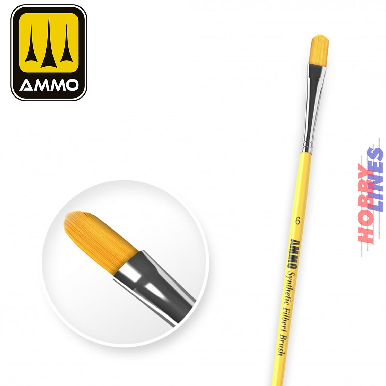 SIZE 6 SYNTHETIC FILBERT BRUSH Ammo by Mig Jimenez MIG8596