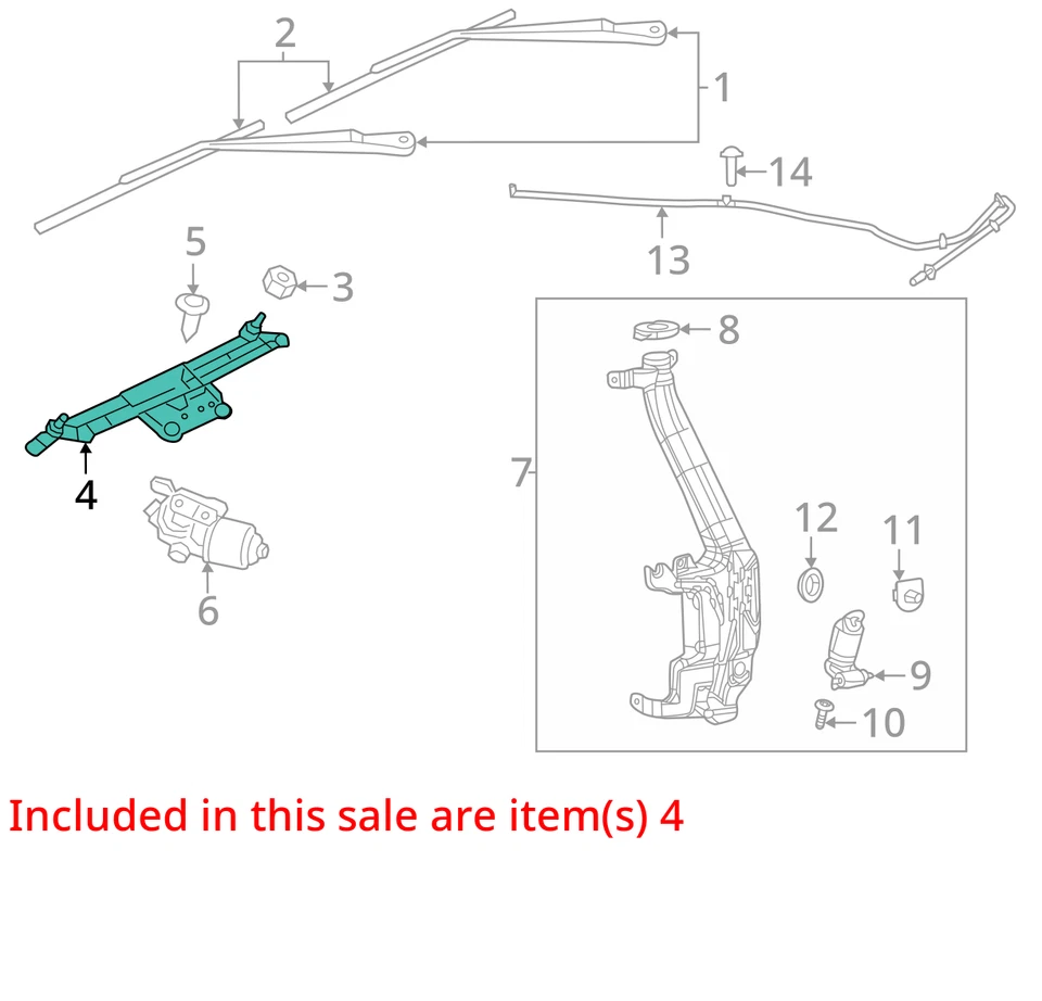 2019 Dodge Durango Windshield Wiper Transmission OEM 98K Miles - LKQ390945258 - Изображение 4 из 4