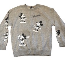 Disney Mickey Mouse Disneyland Sweatshirt Mens Large Gray Crewneck Pullover