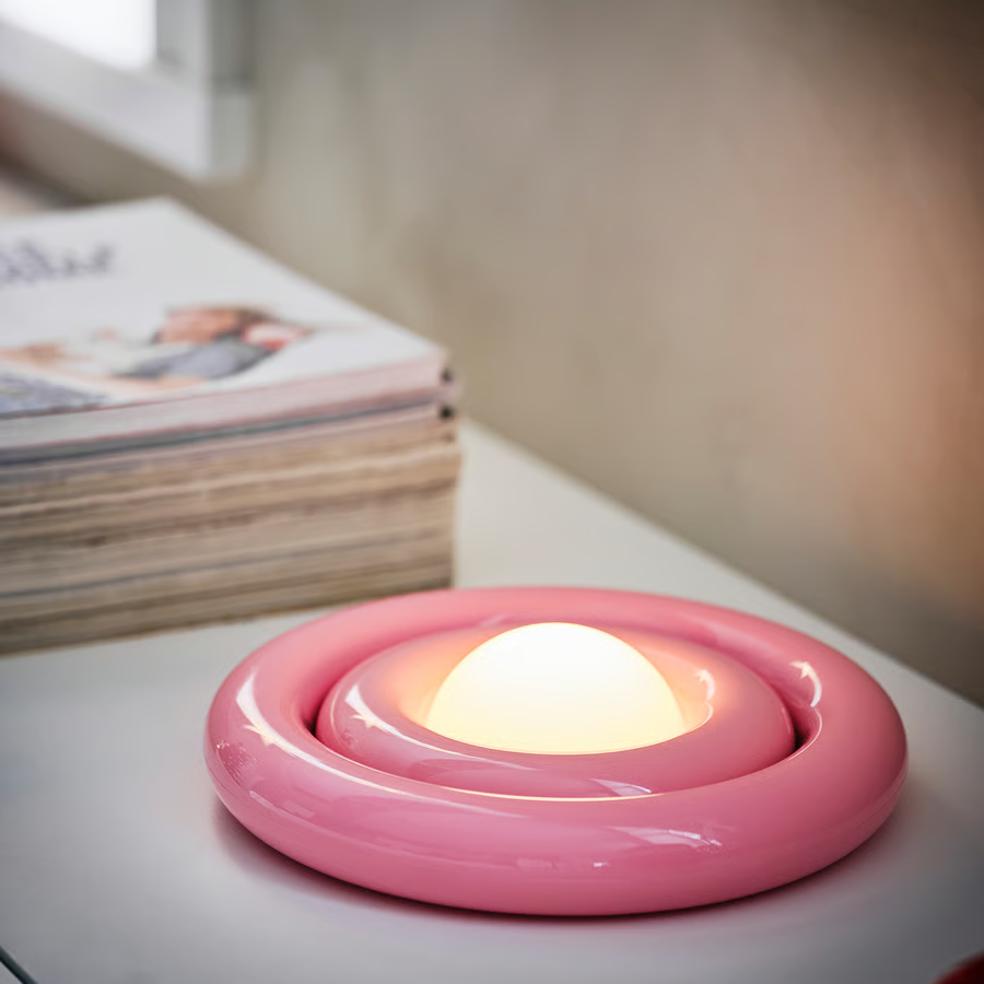 Gustaf Westman X Ikea STRALA Table Lamp LED Pink Battery Operated