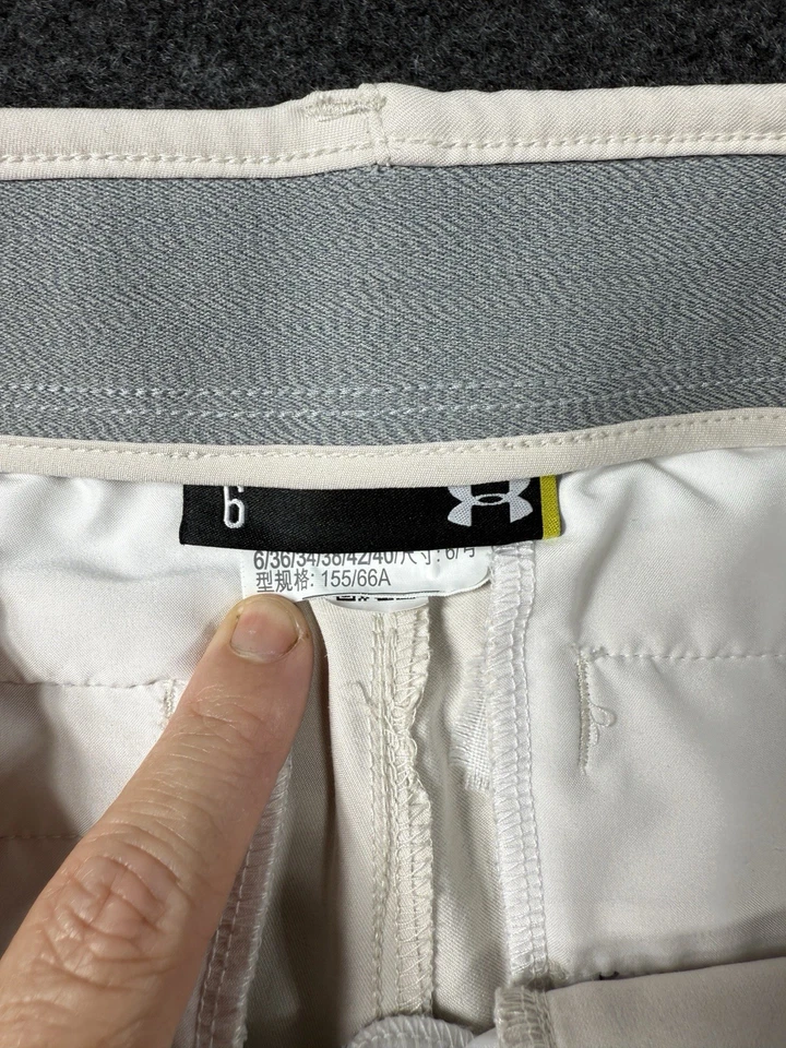 Pantalones Cortos Under Armour Mujer Bermudas Golf Talla 6 Exterior Crema Minimalista Elastizados Foto 2 de 4