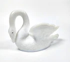 Vintage Imperial White Milk Glass Swan Candy Nut Dish 6" Trinket Bowl MCM