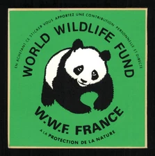 1970's World Wildlife Fund Chi-Chi Panda WWF PROMO STICKER France Vintage
