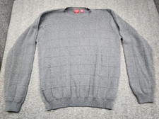 Arrow Pullover Men's XLT Grey Long Sleeve Crewneck Windowpane Knit Sweater