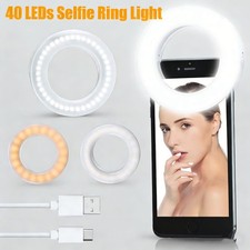 Portable 40 LEDs Selfie Ring Light With USB Charging 3 Lighting Modes for iPhone