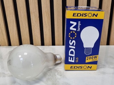 Edison Glühbirne 200W E27 Matt Pearl GLS 2800 Lumen Birne Leuchtmittel NOS OVP