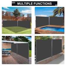 Side Awning Windbreaker Garden Sun Shade Outdoor Retractable Wall Privacy Screen