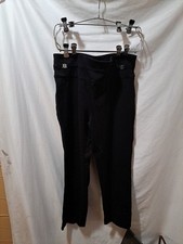 Nine West Womens Dress Pants Black Wide Waist Band Mid-Rise Straight Leg 32x24