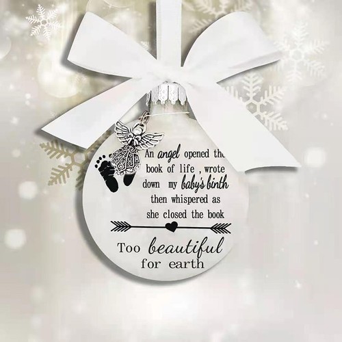 2021 Round Christmas Tree Angel Hanging Ornement Craft Baby KeepSake ...