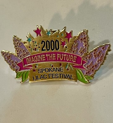 2000 Spokane Lilac Festival Lapel Hat Pin Imagine the Future Vintage