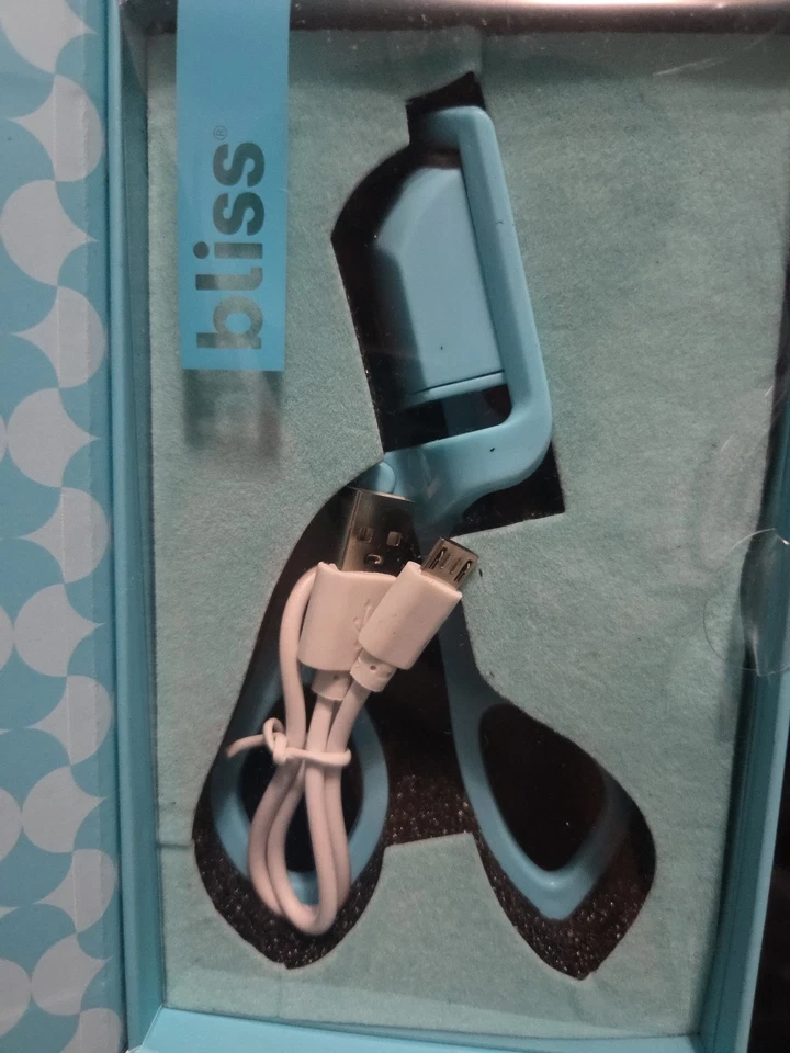 Rizador de pestañas eléctrico con calefacción en forma superior Bliss Tip USB recargable azul Foto 3 de 3