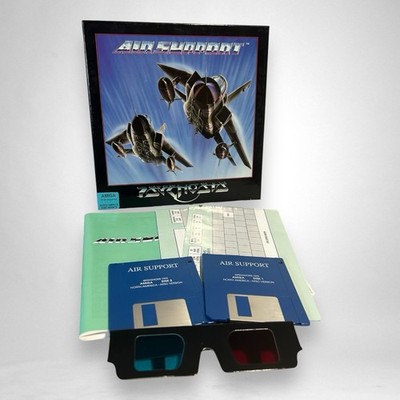 Air Support 1990 Amiga Psygnosis Floppy Game Boxed w/ Manual 3d Glasses CIB