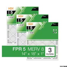 14 in. x 18 in. x 1 in. Standard Pleated Furnace Air Filter FPR 5, MERV 8 3-Pac